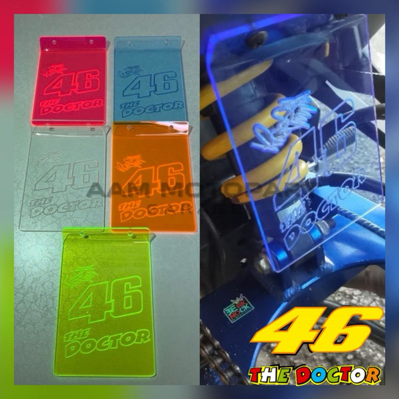 ( THE DOCTOR 46 ) พร้อมป้าย MONOSHOCK COVER MUDFLAP Y15ZR / 125ZR / LC135 / RS150 ( ฟรี SCREW )