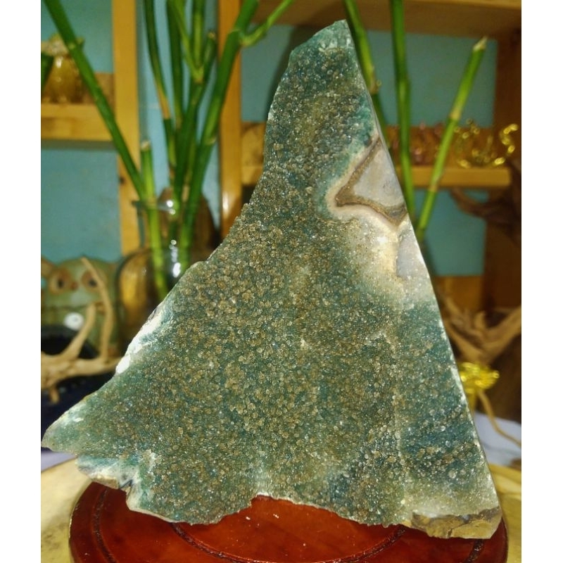 Green amethyst druze geode golden Chalcopyrite symbiosis / Amethystal cave 紫/คริสตัลคริสตัล/คริสตัล/