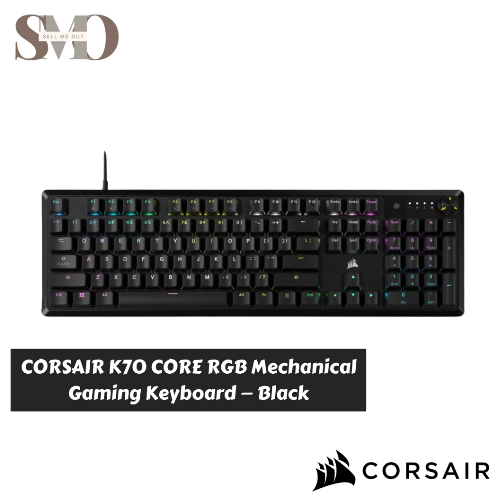 Corsair K70 CORE RGB MECHANICAL GAMING KEYBOARD, สีดํา