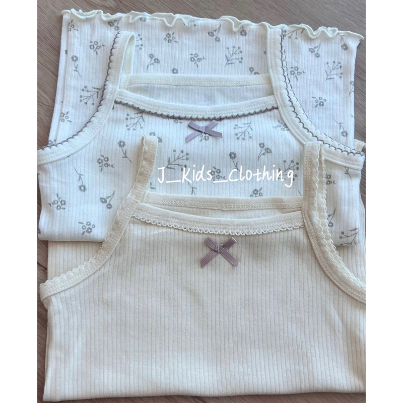 J40 เสื้อกล้ามญี่ปุ่นแขนกุดด้านบน小木马吊带背心/2ชิ้น
