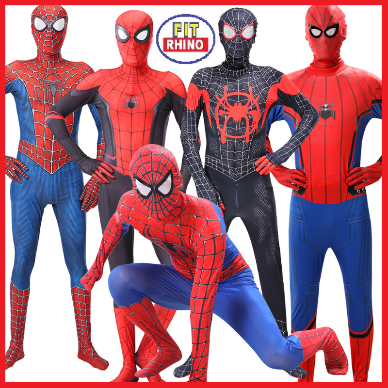 เด็กผู้ใหญ่ Spiderman เครื่องแต่งกาย Zentai Spiderman ชุด Avengers คอสเพลย์ Kanak