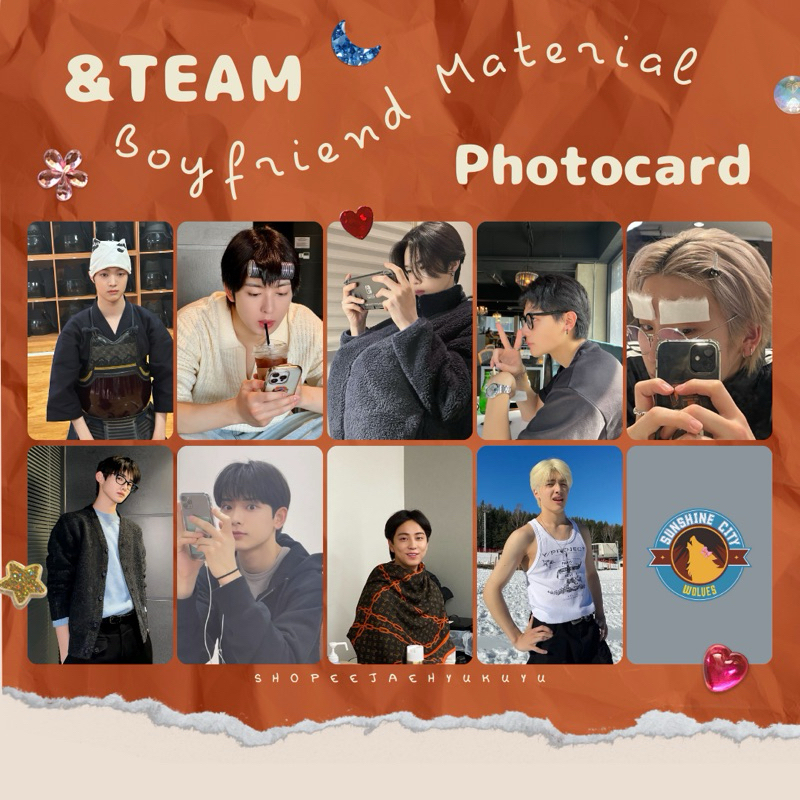 [ใหม่] Andteam &TEAM Boyfriend Material Photocard Aesthetic Selca PC Set for Collection
