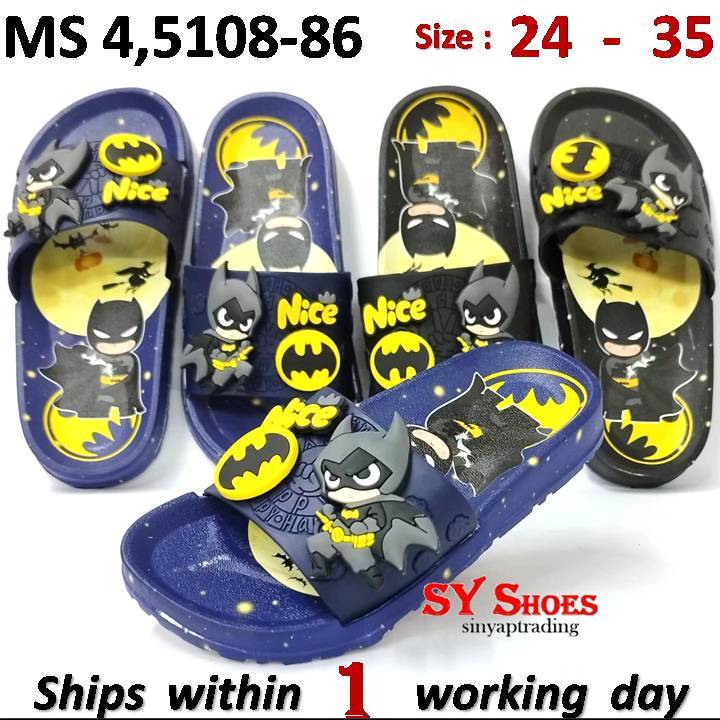 (SY Shoes) รองเท้าแตะ PVC สําหรับเด็ก "การ์ตูน Batman" (MS 4108-86K , MS 5108-86K)