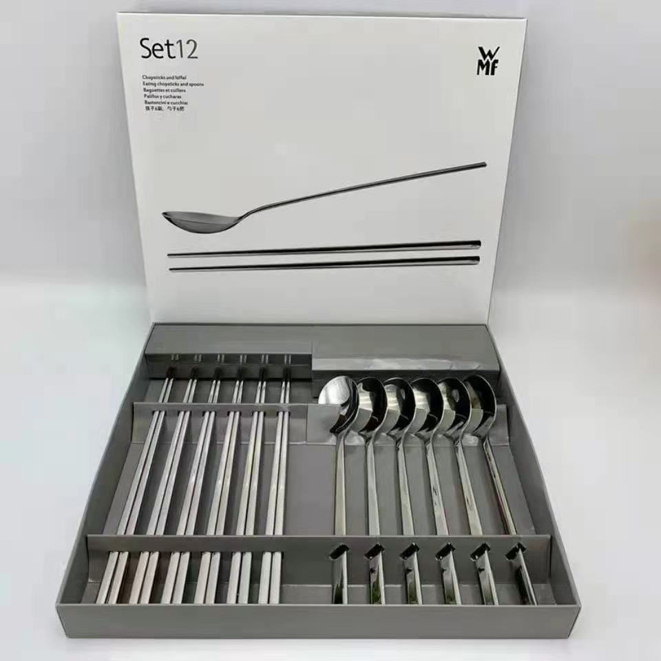 WMF ชุดช้อนตะเกียบสิบสองชิ้นชุดจานในครัวเรือนช้อนตะเกียบบนโต๊ะอาหารชุด