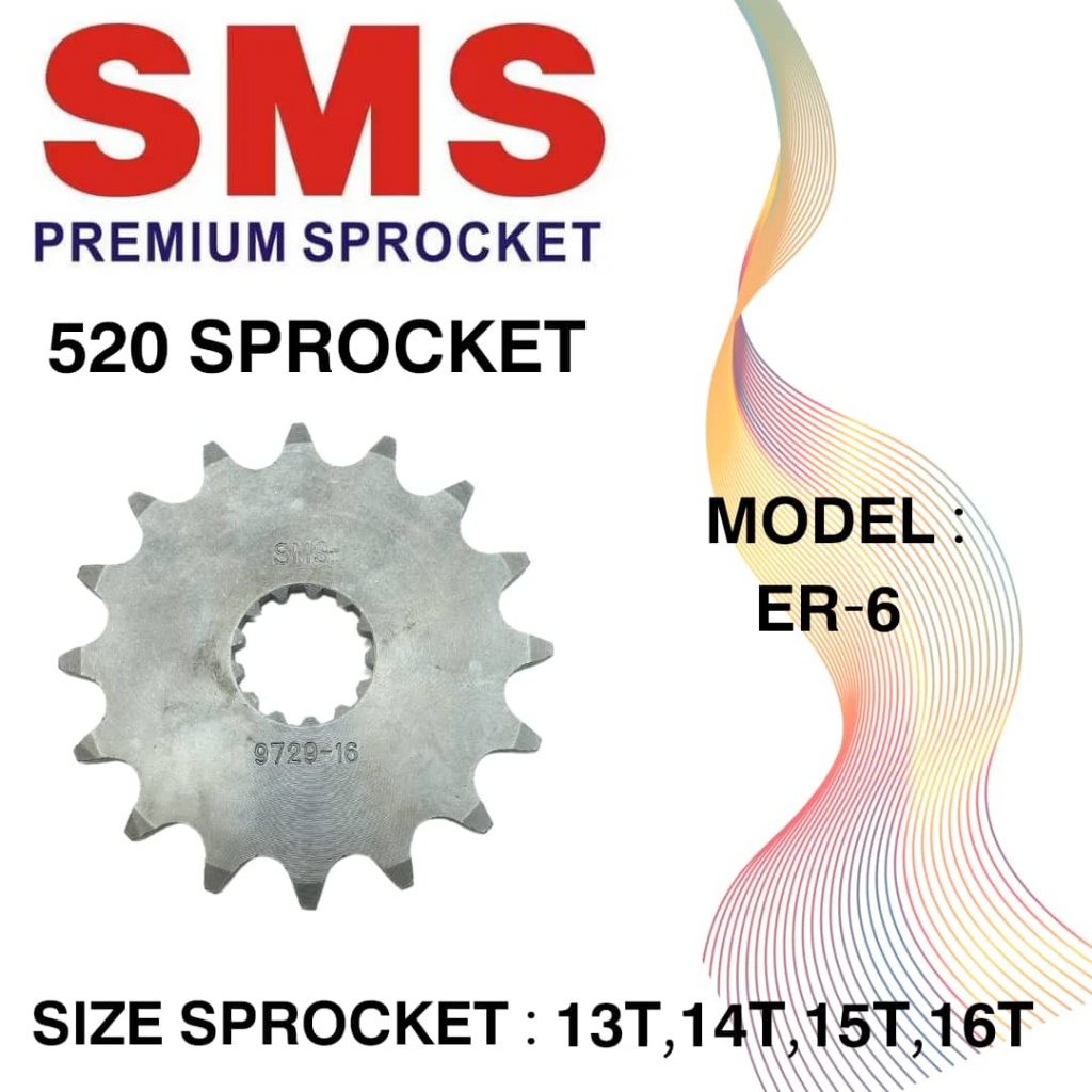 SMS SPROCKET KAWASAKI ER6 ER-6 SPROCKET SMS ( ด้านหน้า) สปริงเกลอร์ DEPAN YTZ5S YTZ6V