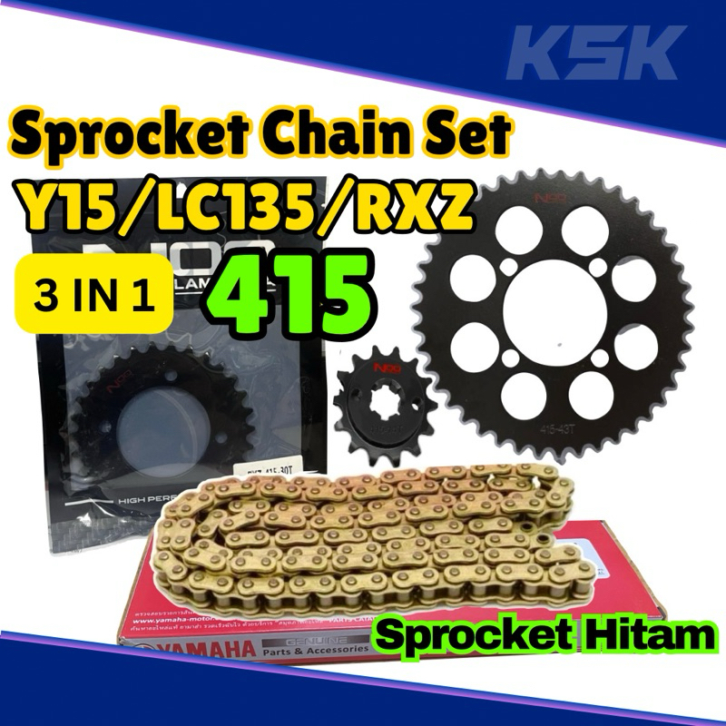 100% LC135 Y15ZR Y16ZR 415 YAMAHA SPROCKET SPOKET 415 GOLD SPOKET LC Y15 SPROCKET BELAKANG EMAS Y125
