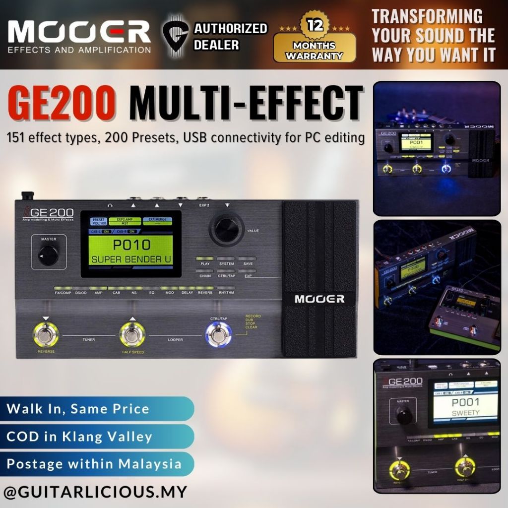 Mooer GE200 Multi-Effects Guitar Pedal (GE 200 / GE-200)
