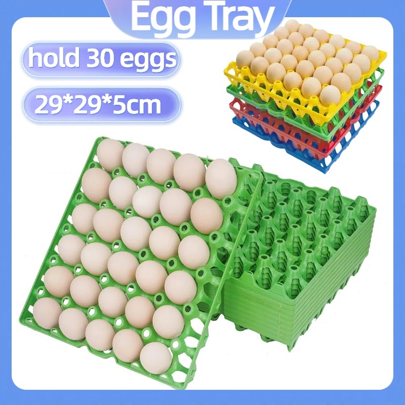 Sarang Telur Plastik ถาดไข่พลาสติกลัง 30-ถาดไข่ Telur Bekas Telur Stackable ทนทานถาดเก็บไข่แบบใช้ซ้ําได้
