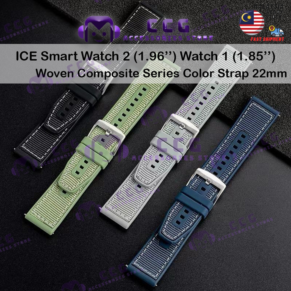 ICE Watch 2 (1.96) นาฬิกา 1 (1.85) ทอคอมโพสิต Series สายสี 22 มม. Jam Tali สําหรับ Ice Smart Watch 1
