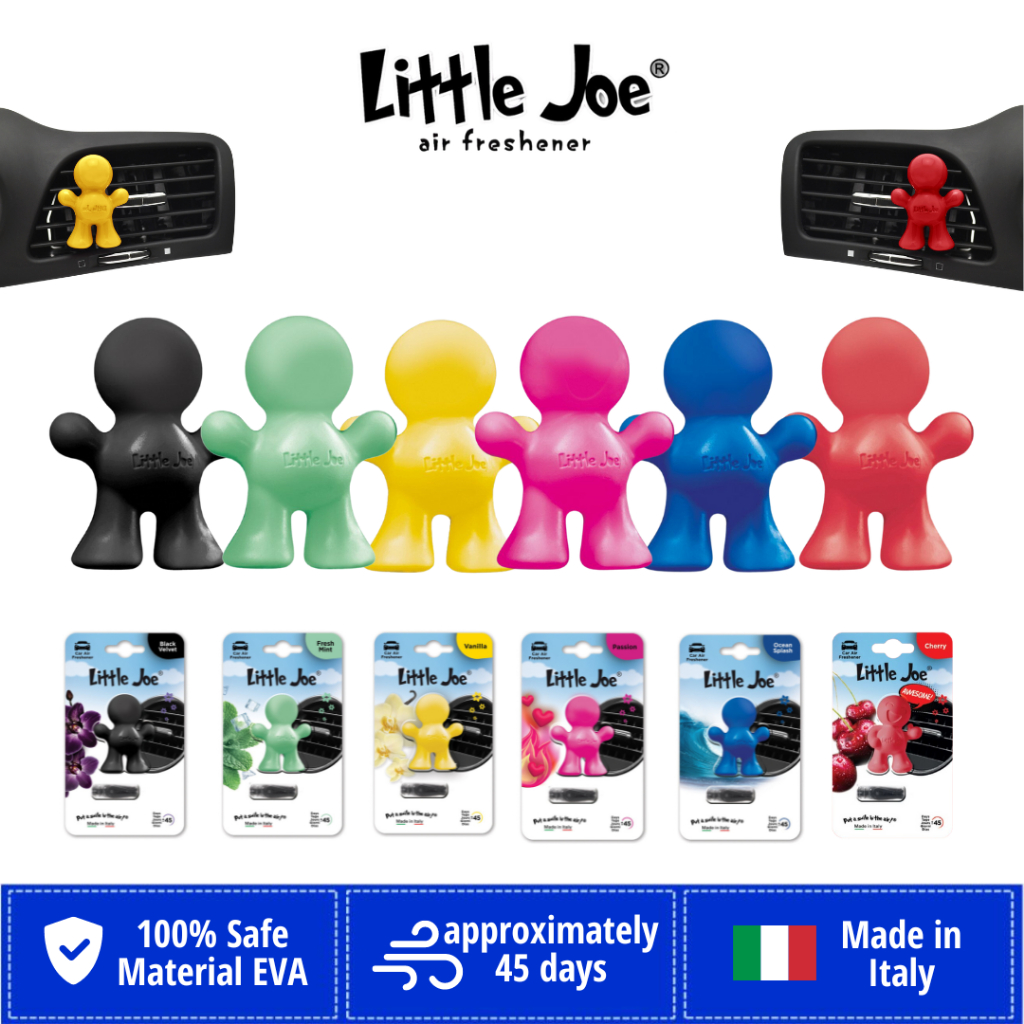 [MADE IN ITALY] Little Joe Car 3D Air Refresher Car Refresher ปลอดภัย 100% ติดทนนาน ปลอดภัย 100% ปลอ