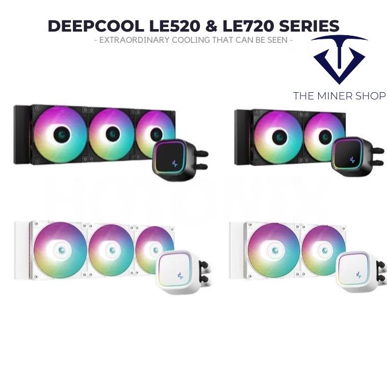 Deepcool LE520 และ LE720 AIO cpu Liquid Cooler Hydro Bearing อลูมิเนียม ARGB Black & White