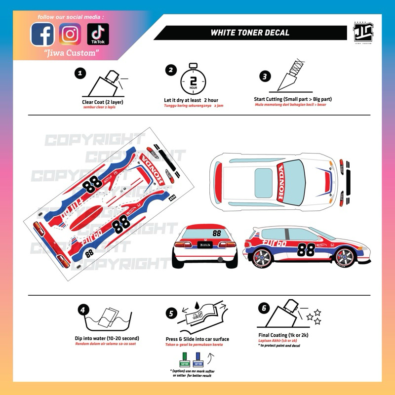 Decal Eg6 Convention 2024 Hotwheels art of speed aos Mini Gt Kaido House Time Micro PGM ek9 ef9 supr