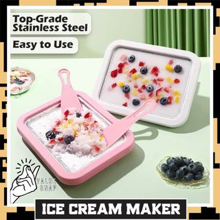 Ice Cream Maker Fried Ice Cream Roll Maker Machine Yogurt Sorbet Pan Ice Cream Tray Roll Up Tray for Instant Ice Cream