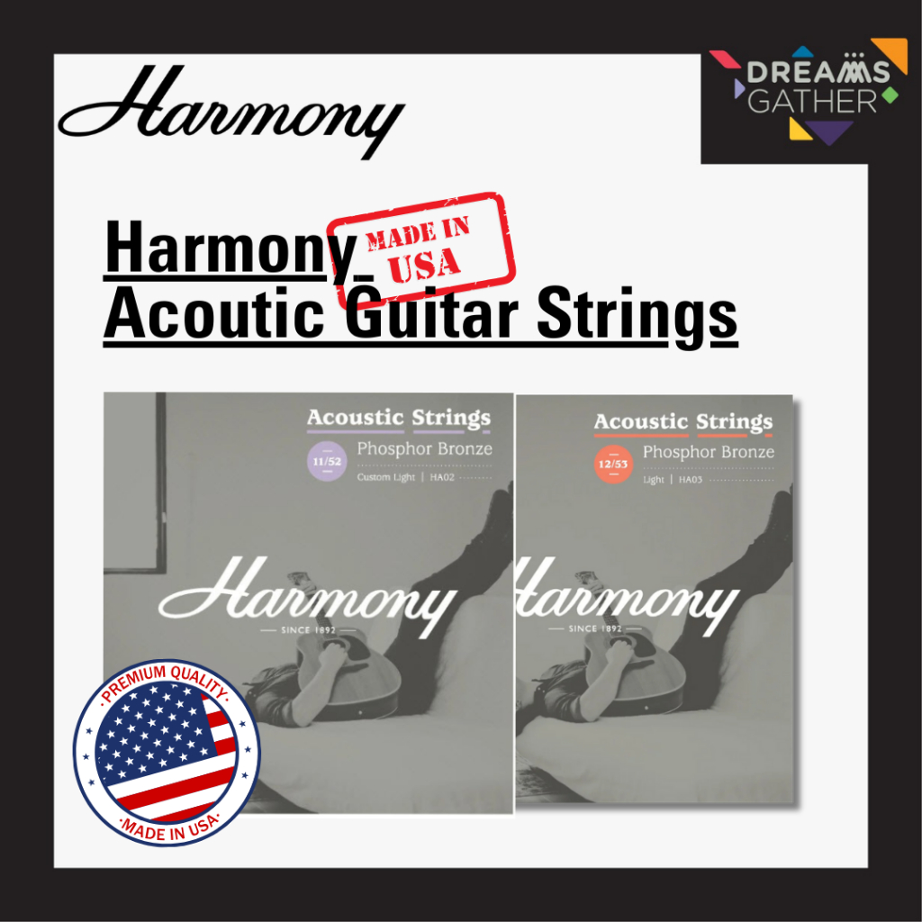 สายกีต้าร์โปร่ง Harmony HA02 11/52, HA03 12/53