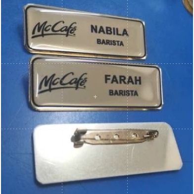 NAME TAG EPOXY METAL MC CAFE [ขนาด : 65mm x 23mm]