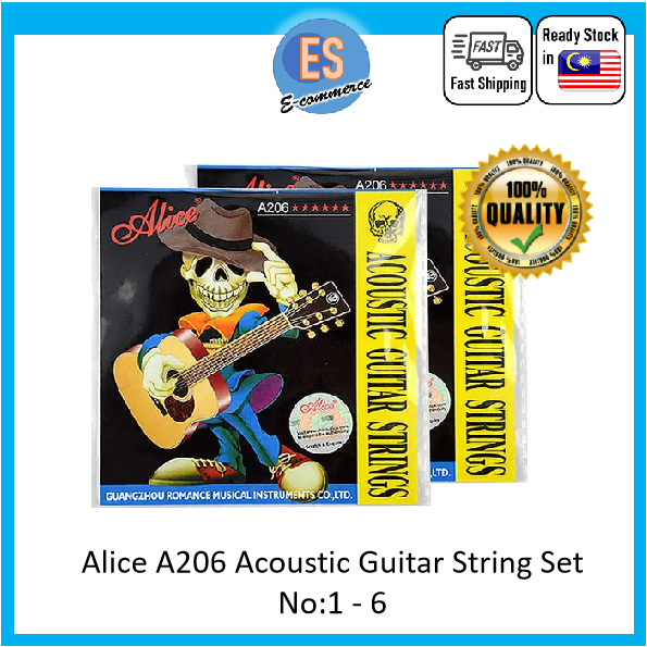 Alice A206 สายกีต้าร์โปร่ง ชุดสายกีต้าร์ เครื่องมือ 爱丽丝Jilin