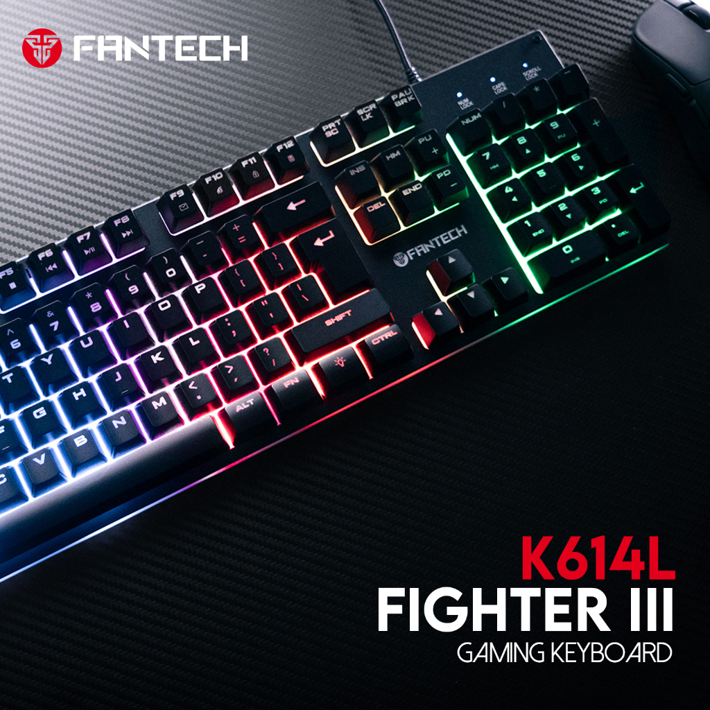 FANTECH K613 / K613L / K614L (รุ่นใหม่) FIGHTER TKL III คีย์บอร์ดเกมโลหะผสมอลูมิเนียม