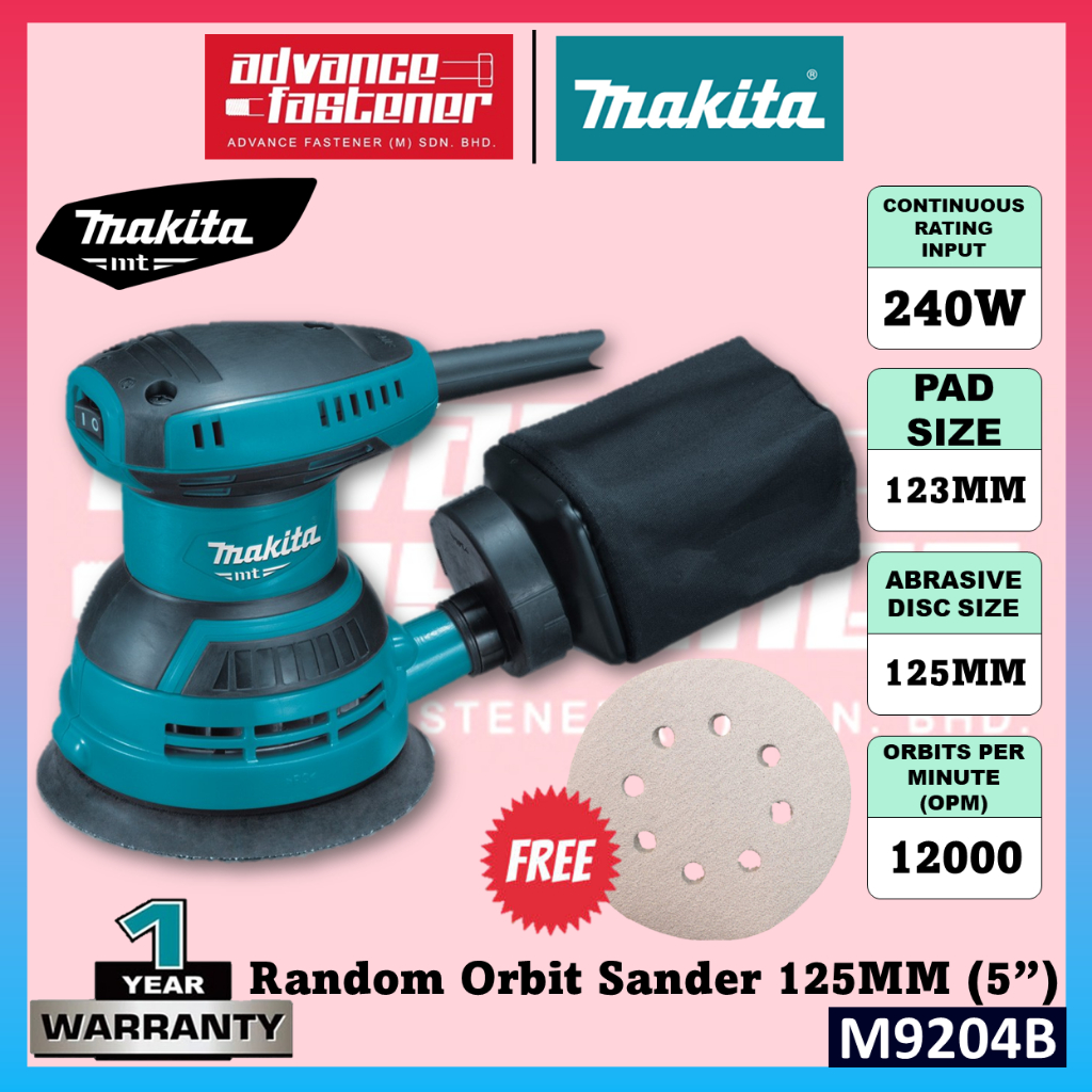 MAKITA MT Series M9204B Random Orbit Sander 125MM (5)