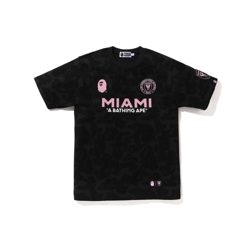A BATHING APE Aape Bape A อาบน้ํา ape MIAMI USA ฟุตบอล bola sepak เสื้อยืด tshirt Tee Tops Kemeja Ba