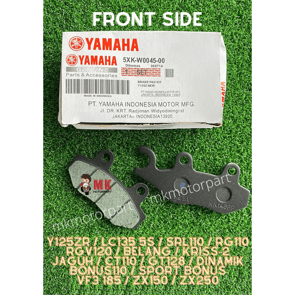(5XK) ผ้าเบรคหน้า Y125zR LC5s RG RGV KRISS2 BALANG GT128 JAGUH SRL110 DINAMIK CT110 SPORT BONUS 110 