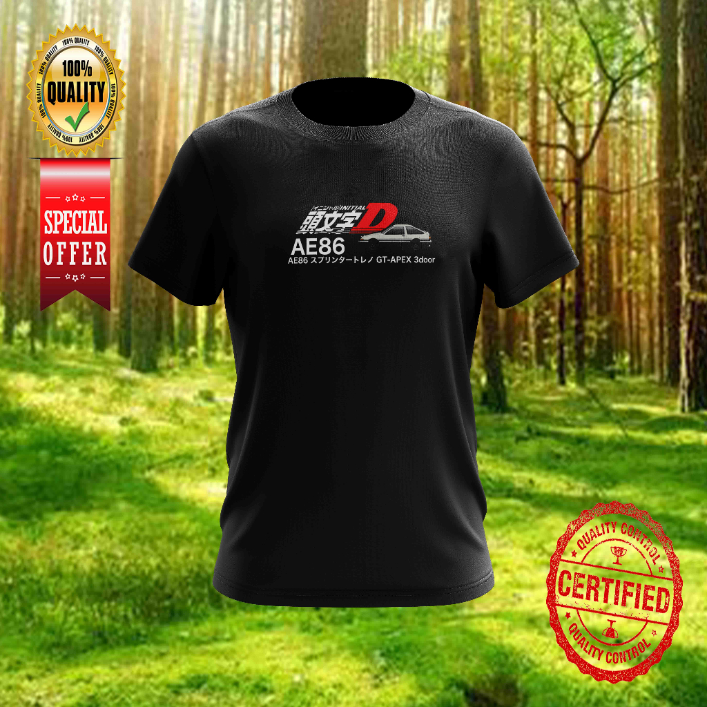 INITIAL D AE86 DESIGN 3 TSHIRT คอกลมสําหรับเด็กและผู้ใหญ่