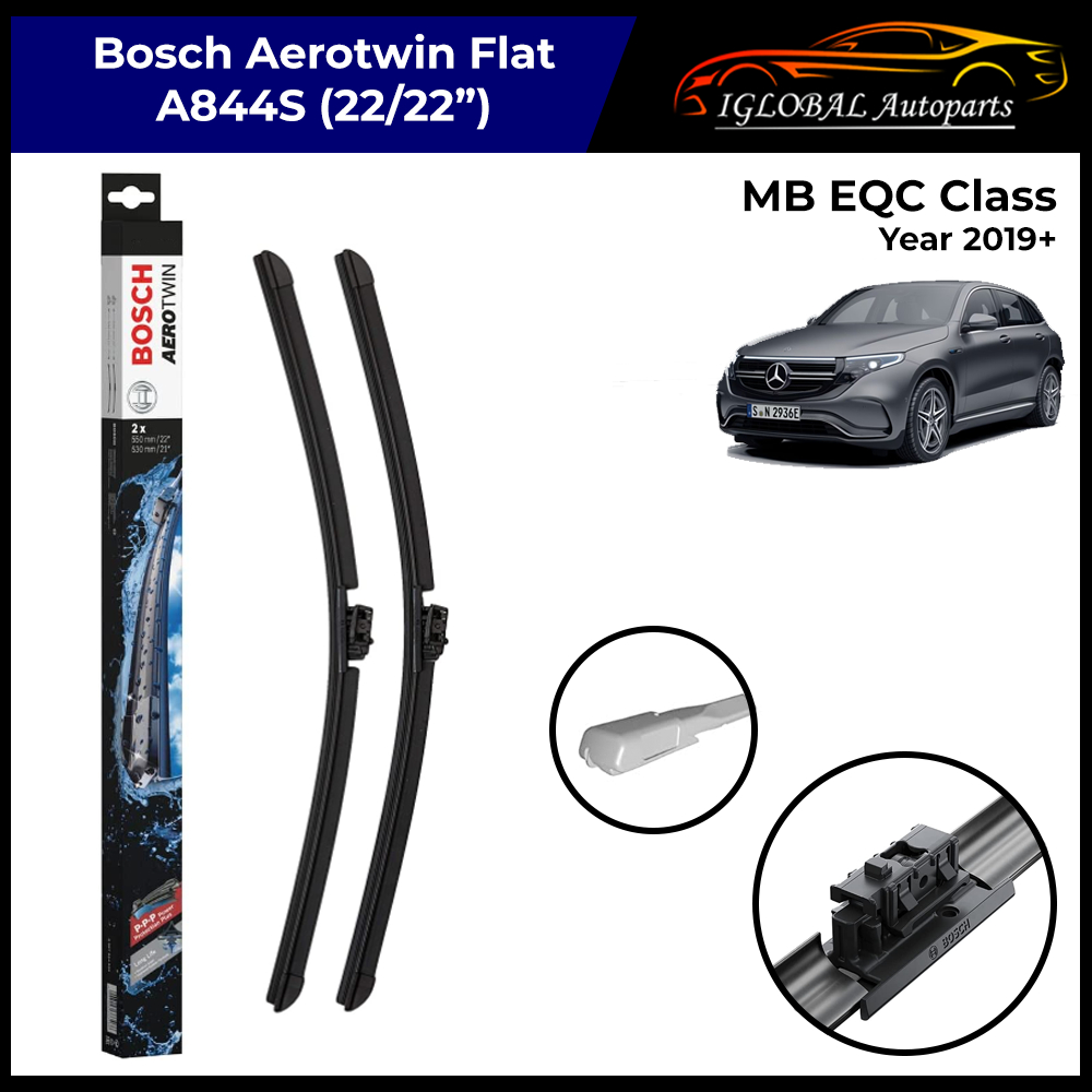 Mercedes-Benz EQC Class ปี 2019+ A844S ชุดปัดน้ําฝนกระจกหน้ารถ Bosch Aerotwin Flat (22/22")