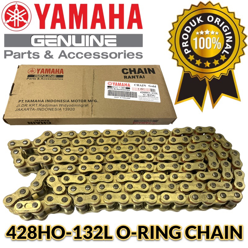YAMAHA ORING GOLD CHAIN 428/415-132L HEAVY DUTY RANTAI MOTOR
