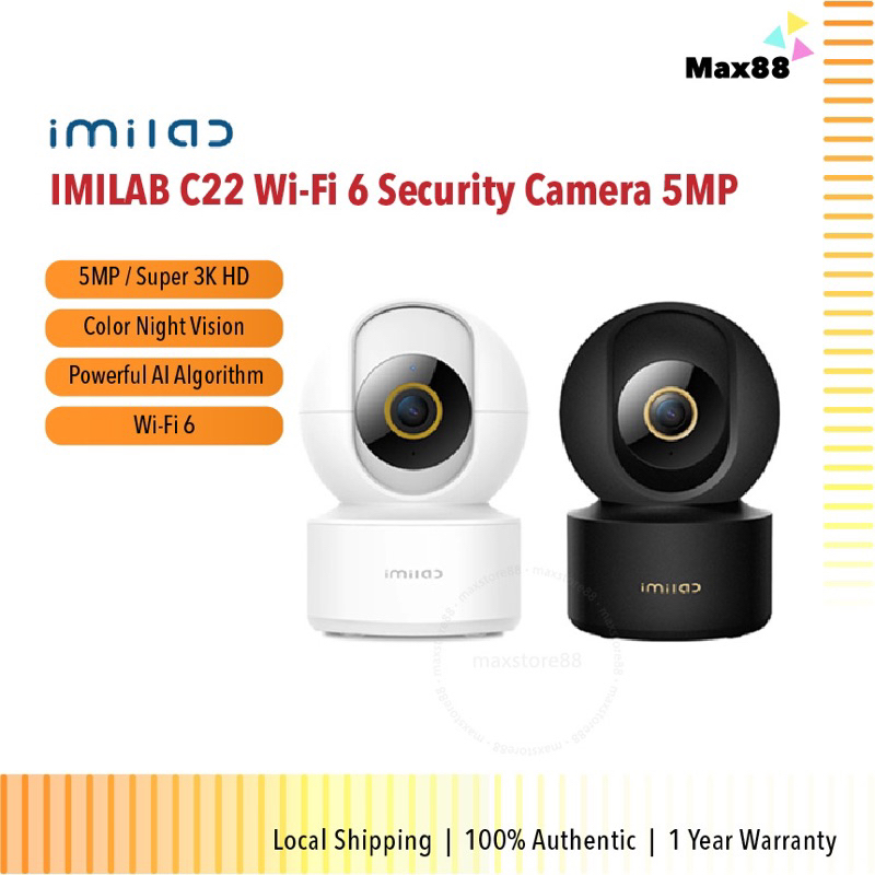 【อย่างเป็นทางการ】Imilab C22 กล้องวงจรปิดรักษาความปลอดภัย 5MP WiFi 6 CCTV มองเห็นกลางคืน CMSXJ60A สําหรับ Xiaomi Home APP