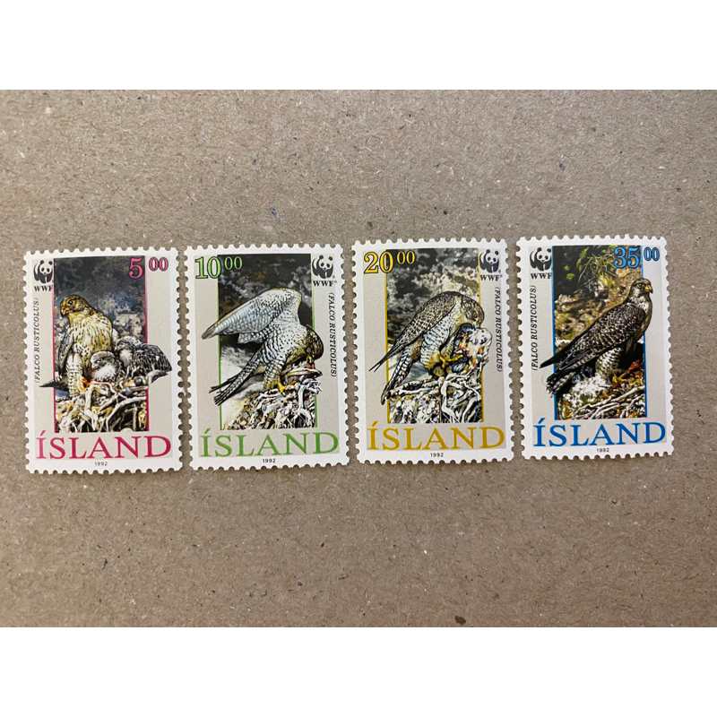 {JK} ไอซ์แลนด์ 1992 - WWF Series Birds Stamps 4V MNH