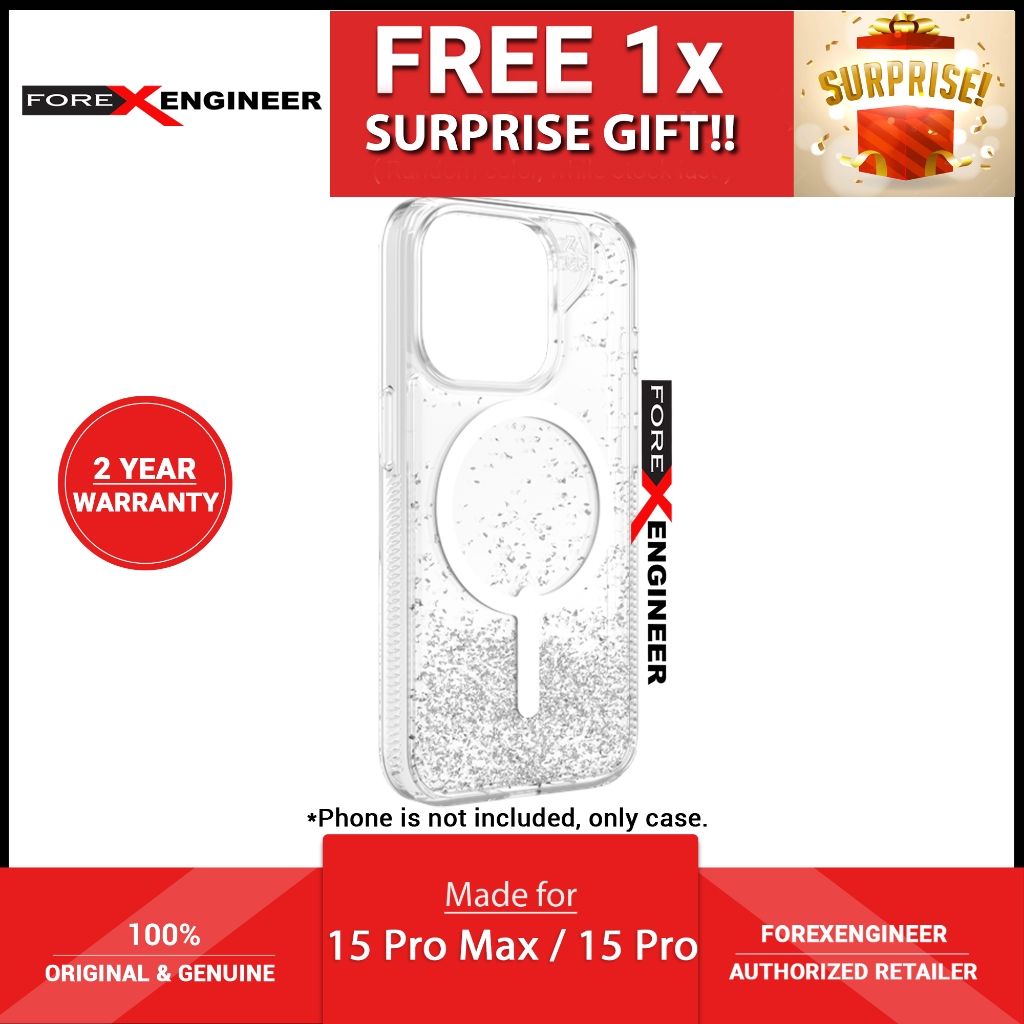 [ 15 Pro Max / Pro ] ZAGG Essential Glitter Snap Case - การชาร์จแบบแม่เหล็ก
