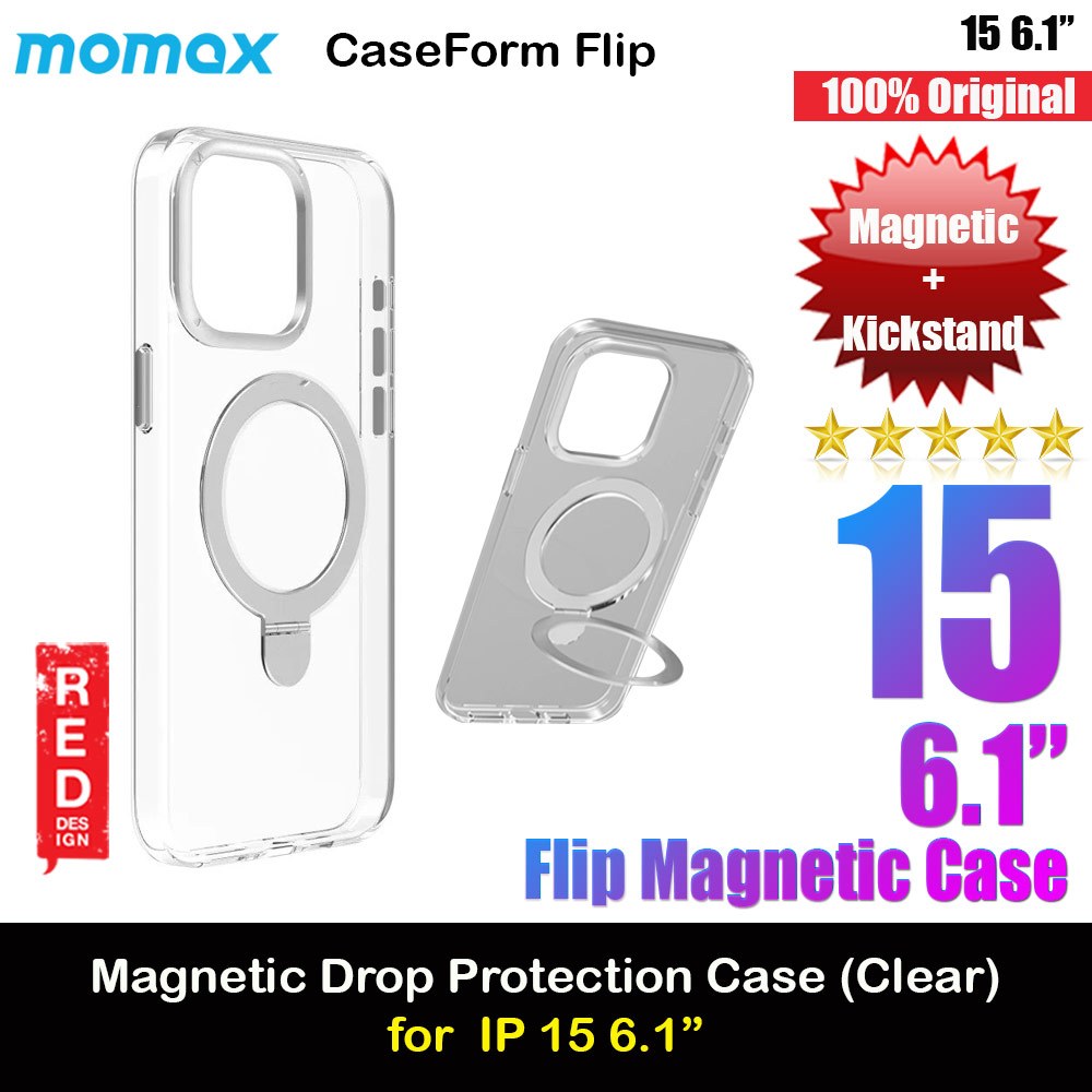 Momax CaseForm Flip Magnetic Kickstand Ring Holder Case สําหรับ iPhone 15 6.1