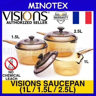 Visions (1.0L/1.5L/2.5L) Clear Covered Saucepan Periuk Masak Periuk Maggie Cookware Cooking Pot