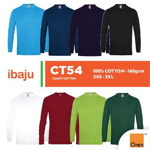 ORN SPORT Unisex Baju Gonsang Baju Cotton Long Sleeve T-Shirt Lelaki TShirt Cotton Plain TShirt Grou