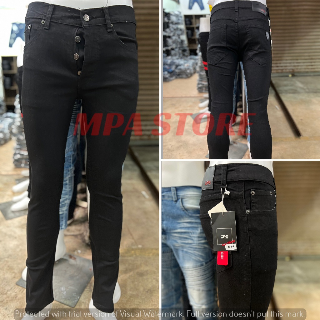 Jeans SUPERBLACK / SELUAR JEANS SKINNY CPS SUPERBLACK / JEANS SKINNY KAIN GETAH / RIPPED JEANS STRET