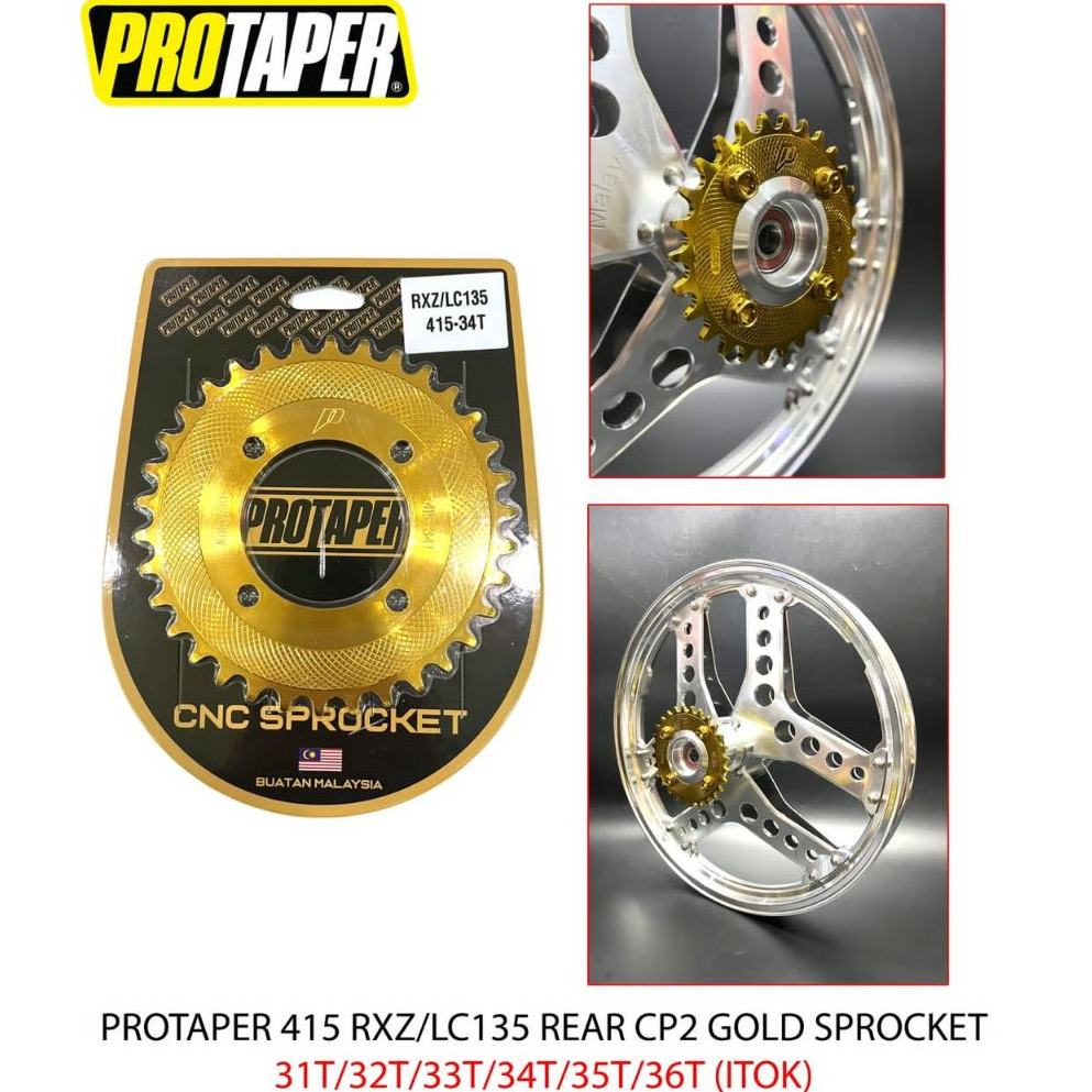 415H / 415 H PROTAPER CP2 GOLD CNC SPROCKET 26T - 47T ( 4HOLE ) LC135 Y15 Y16 RXZ Y125 Y125Z