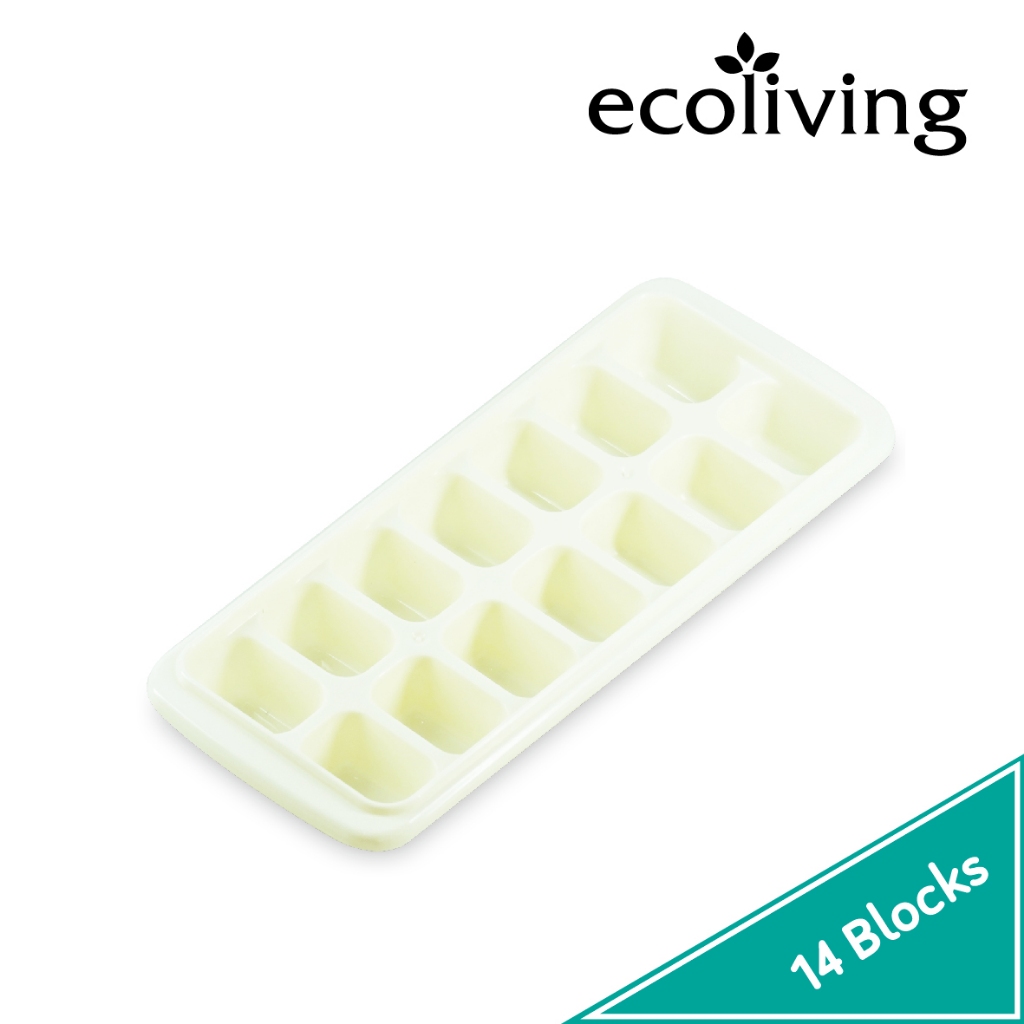 ECO LIVING 14/18/21/48 บล็อกสี่เหลี่ยมผืนผ้า/เครื่องทําน้ําแข็งทรงสี่เหลี่ยม W/ฝาครอบ, Kiub Ais Beku
