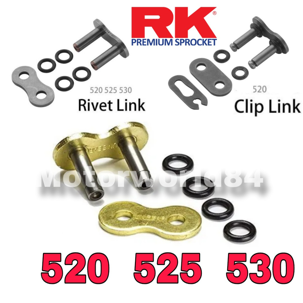 RK RIVET คลิปโซ่ KLIP RANTAI 428 520 525 530 XRING ORING X-RING O-RING เชื่อมต่อ LINK JOINT CHAIN มอ