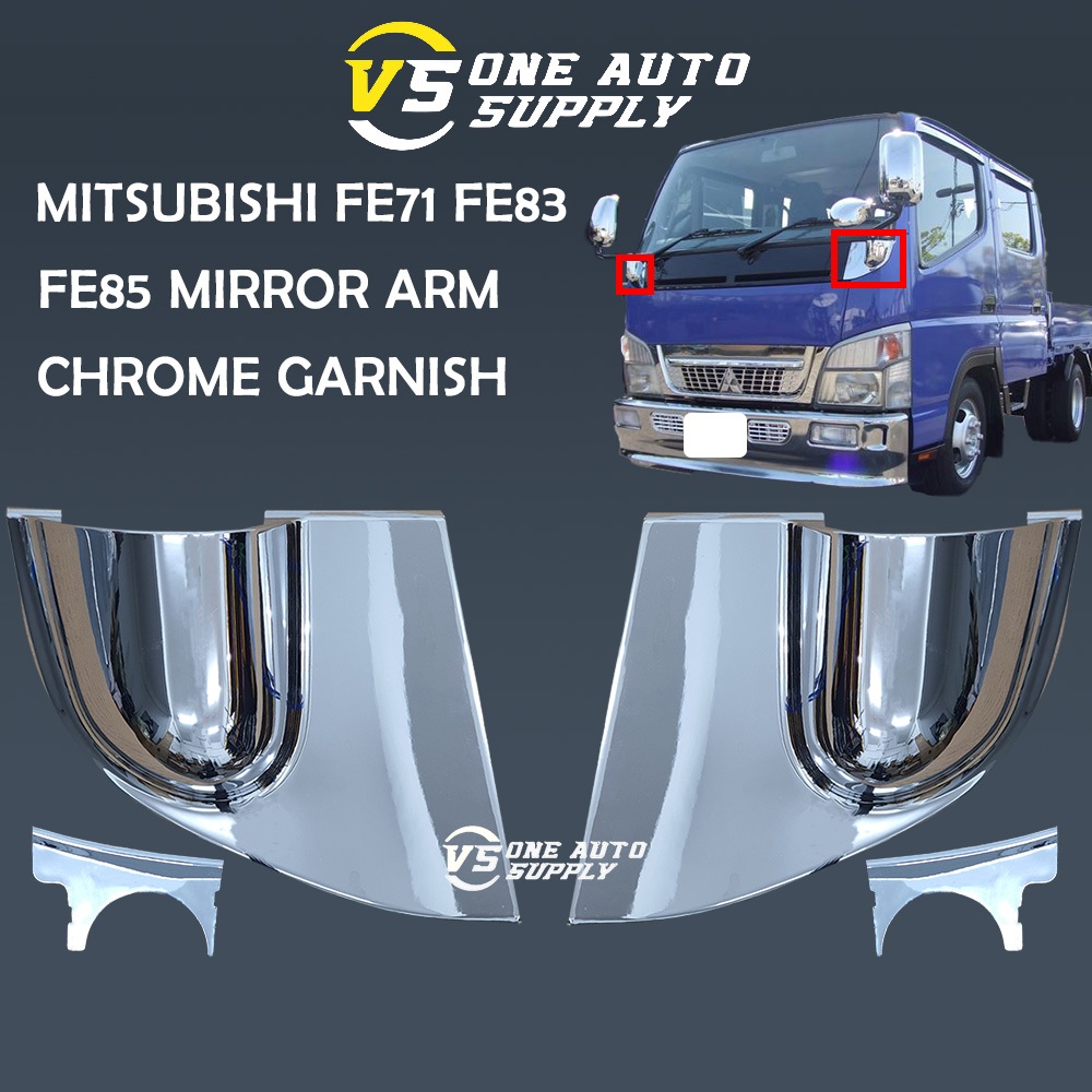 MITSUBISHI FUSO FE71 FE83 FE85 MIRROR ARM CHROME GARNISH SET