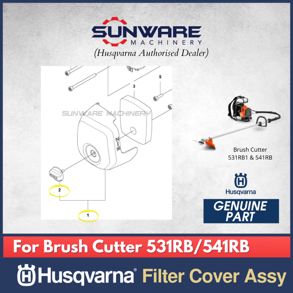 HUSQVARNA 541RB 531RB เครื่องตัดแปรง - ฝาครอบกรอง Assy