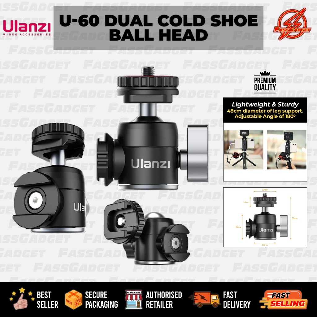 ULANZI U-60 VLOG BALL HEAD (ULINZI) สําหรับ GOPRO / INSTA360 / DJI / AKASO / SJCAM