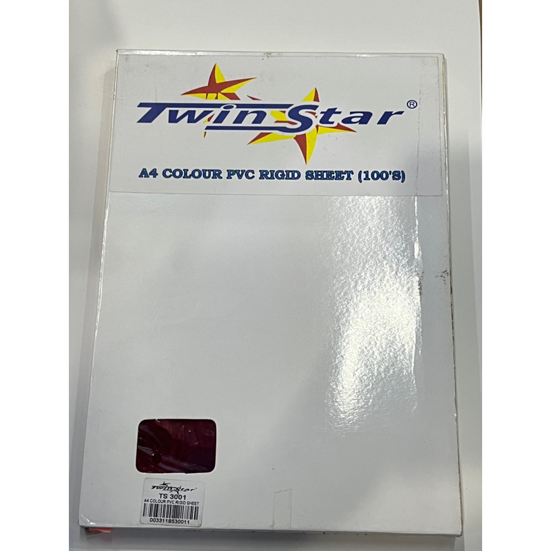 TS 3001 A4 COLOUR แผ่น PVC RIGID สีแดง(100s)