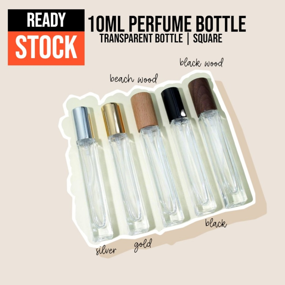 10ML PERFUME BOTTLE SQUARE TRANSPARENT SPRAY BOTTLE BOTOL PERFUME
