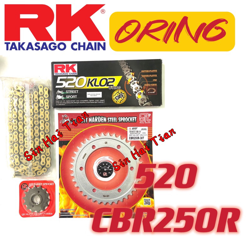 [520 RK ORDING] CBR250 CBR250R HONDA Sprocket 520 ชุดและโซ่ Heavy Duty Sprocket และ RK 520 Racing Mo