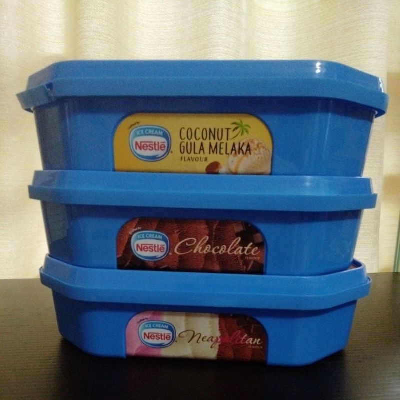 [สินค้ามือสอง] Nestle กล่องไอศกรีมเปล่า 1.5L / Bekas Aiskrim kotak ตู้แช่แข็ง