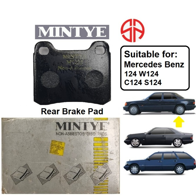 Mercedes Benz 124 W124 C124 S124 E-Class ผ้าเบรคหลัง Mintye MP-168EA A0004209820 ก000420982041 MP-31
