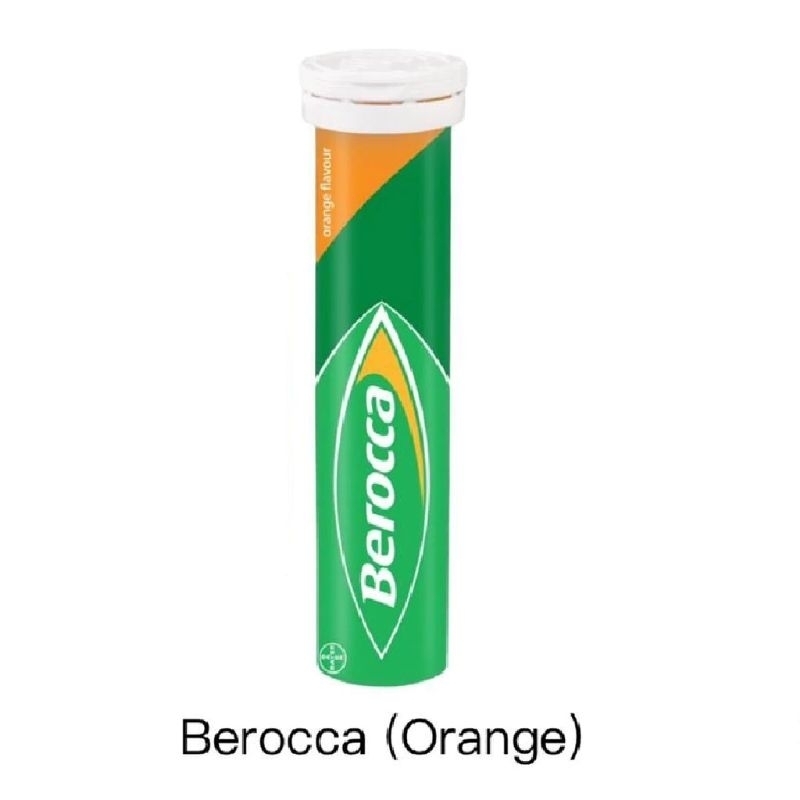 Berocca เม็ดฟู่ วิตามิน B+C สีส้ม 15s (ไม่มีกล่อง) Exp Mar24