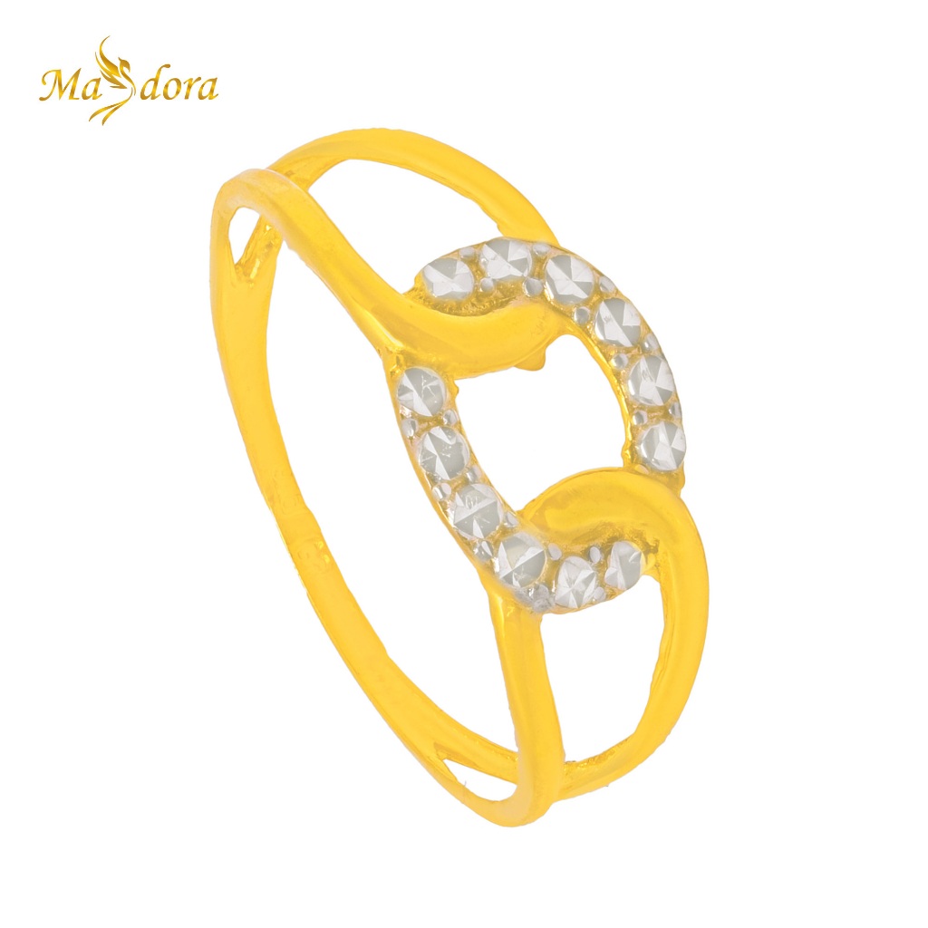 Masdora Gold Ring Duotone Interlink/Duotone Interlink Ring ( ทอง916 )