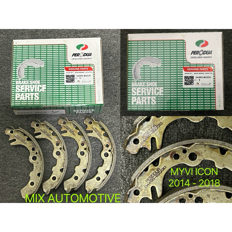 PERODUA MYVI ICON BRAKE SHOES REAR BELAKANG 2014 - 2018 (SMALL) 04495-B2220 BRAKE SHOES REAR