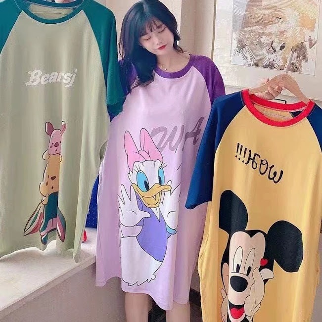 Plus ขนาดการ์ตูนชุดนอน Baju Tidur Wanita การ์ตูนชุดนอนชุดนอน Pyjama Wanita