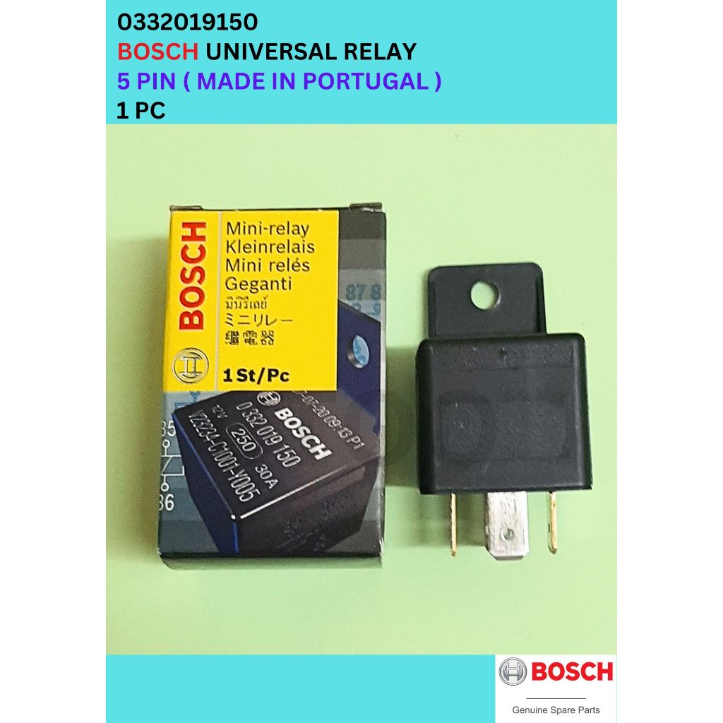 0332019150 [ MADE IN PORTUGAL ] >> BOSCH Universal Automotive Relay 12V 30A 5 Pin Relay